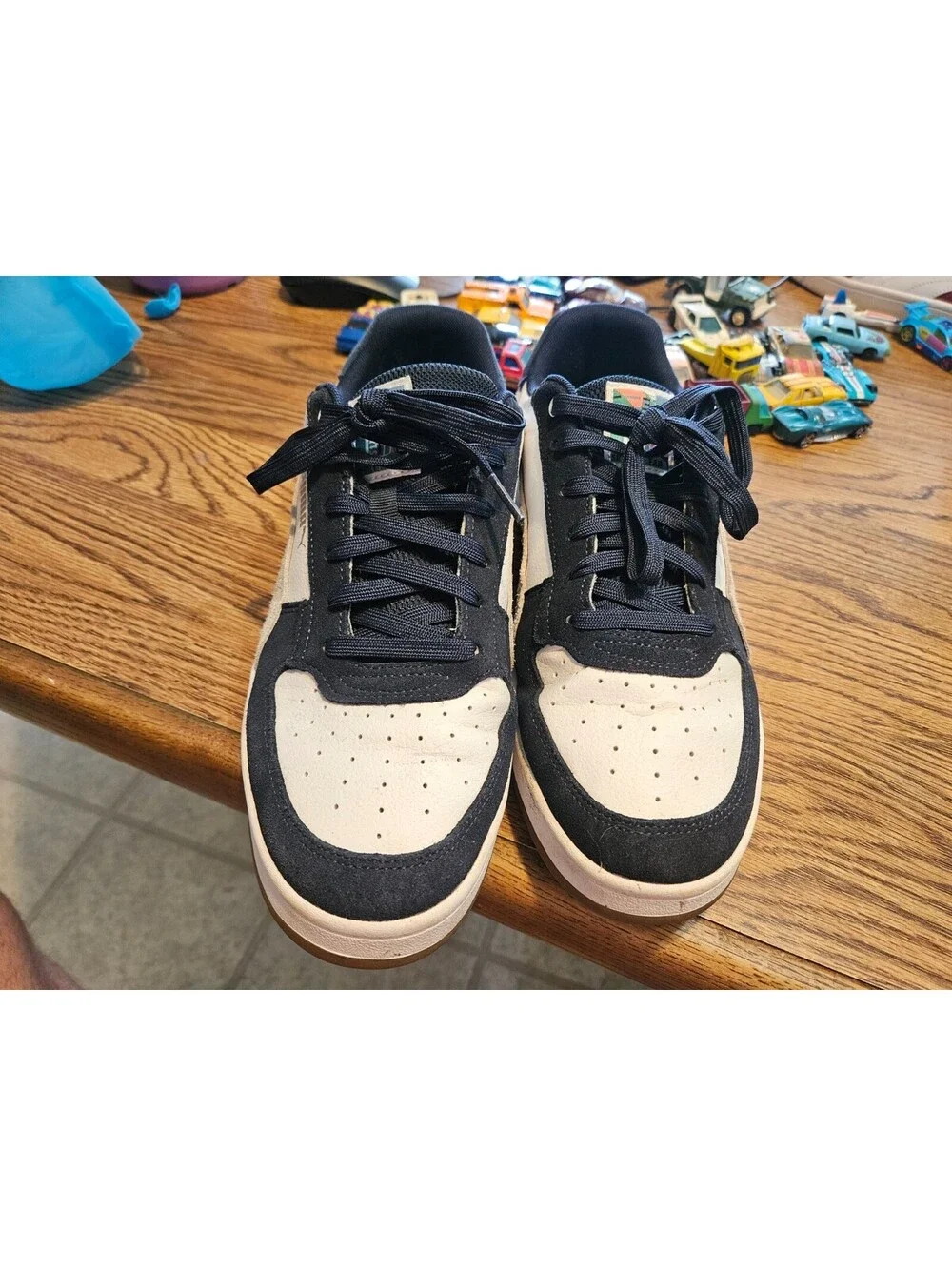 PUMA Caven 2.0 Navy Blue/White Low Top Lace-Up Sneakers Solid Men's 10.5